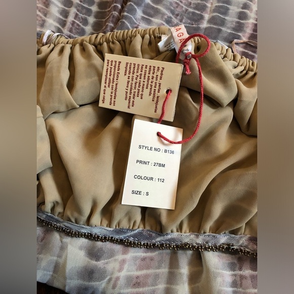 RAGA Women's S Aphrodite Maxi Multi-Color Boho Halter Dress w/Beaded Collar NWT - Picture 11 of 16